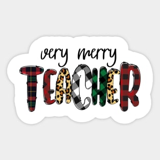 Very Merry Teacher Sticker